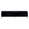 thumbnail image 2 of 71 Inch TV Stand with 2 Door Storage and LED Touch Light, Black, 2 of 6