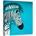 thumbnail image 1 of ArtWall Lindsey Janich 'Zebras Blue' Gallery-Wrapped Canvas Artwork, 14 by 14-Inch, 1 of 1