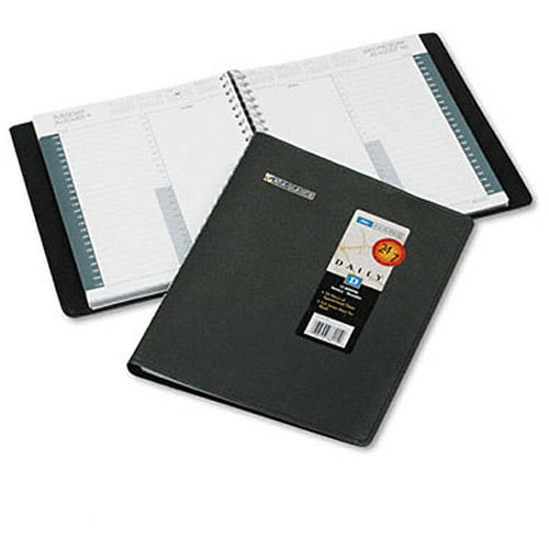 AT-A-GLANCE 24-Hour Daily Appointment Book 702140521 Black 8-1//2/" x ...