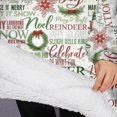 thumbnail image 3 of Oversized Wearable Blanket Hoodie,Multicolor Christmas Word Pattern Sherpa Blanket Hoodie with Super Pockets,Super Warm Fuzzy Pullover for Women & Men, 3 of 6