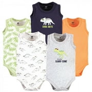 Hudson Baby Infant Boy Cotton Sleeveless Bodysuits, Cool Dinosaurs, 3-6 Months