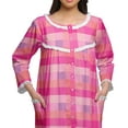 thumbnail image 5 of Moomaya Printed Knee Length Cotton Lace Border 3/4th Sleeve Night Gown For Women, 5 of 6