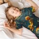 thumbnail image 5 of Balery Whimsical Starry Night Scene Conjunto de Pijama Infantil de Manga Corta con Estampado – Ropa de Dormir de Algodón Suave-Large, 5 of 6