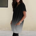 thumbnail image 5 of Duoif Women's Casual V Neck Short Sleeve Dress Loose Fit T Shirt Dress with Pockets Black L, 5 of 8