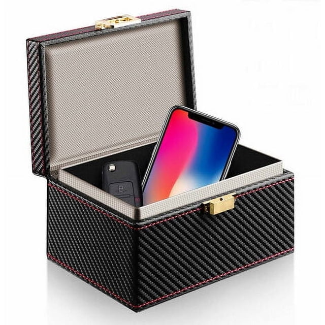 Caja De Seguridad Para Llave De Coche Sin Llave, Caja De Jaula Protección De Llave Sin Contacto La Caja Antirrobo Go Pu Sin Llave Bloquea La Señal Rfid Y NFC Del Llavero Fob
