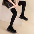 thumbnail image 2 of Lovskoo 2024 Women's Knee High Boots Thigh High Round Toe Platform Stretch Shoes Sweet High Western Boots Black, 2 of 8
