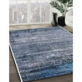 thumbnail image 3 of Ahgly Company Machine Washable Indoor Round Industrial Modern Purple Navy Blue Area Rugs, 5' Round, 3 of 7