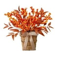 thumbnail image 2 of JJKBVCLO Autumn Berry Maple Leaf Flower Simulation Flower Rattan Door Hanging Wall Hanging Home Holiday Decoration Window Wreath, 2 of 8