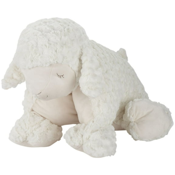 Mina Victory Plush Lines Stuffed Animal 18" x 22" Ivory Indoor Throw Pillow