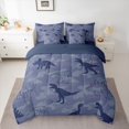 thumbnail image 2 of Feelyou Dino Child Bedding Comforter Set 7pcs, Camouflage Abstract Queen Bedding Sets, 2 of 8