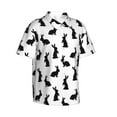 thumbnail image 2 of Balery Black Rabbit Print Men's Hawaiian Shirts Short Sleeve Beach Shirt Relaxed Fit Vacation Button Down Shirts-XX-Large, 2 of 9