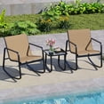 thumbnail image 1 of Gymax Set of 3 Patio Rocking Set 2 Rocking Bistro Chairs & Glass-Top Table for Porch, 1 of 10