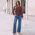 thumbnail image 7 of ManxiVoo Sophisticated Long Sleeve Blouse with Delicate Lace Detail Versatile Casual to Business Tops for Women 2025 Essential Wear L Size Wine, 7 of 7