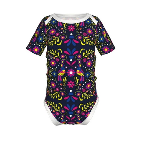

Gaeub Colorful Mexican Print Infant Climbing Onesie Toddler Outfit Newborn Baby Bodysuit Baby Boy Girl Clothes -9M