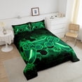 thumbnail image 4 of Erosebridal Green Gamepad Comforter Sets Full Size, Gradient Geometric Comforters & Duvets, Gaming Sports Decor, Reversible, 4 of 7