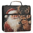 thumbnail image 5 of 3 Ring Zipper Binder with Shoulder Strap Waterproof Trapper Keeper 2 Inch D-Ring 500 Sheets Capacity Christmas Santa Claus and Deer, 5 of 7