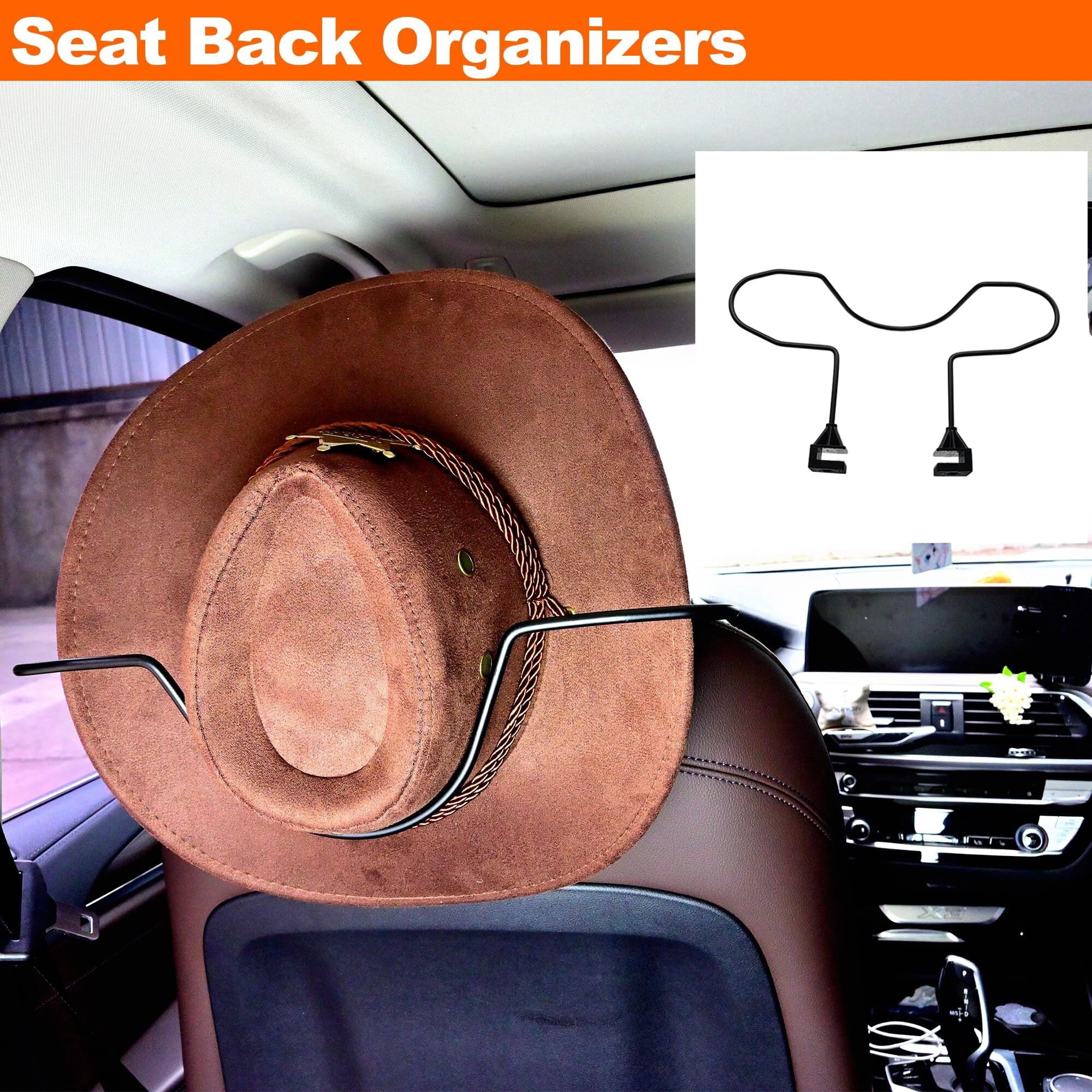 Cowboy Hat Holder for Truck, Car Hat Holder, Cowboy Hat Rack for Truck Suv Car Coat Hanger Hard Hat Holder for Truck Seat Car Accessories