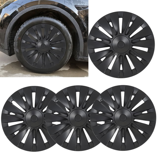 Tapa para cubo de rueda cubierta para llanta negra mate 4 piezas de 19 pulgadas para el modelo Y ANGGREK Otros