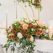 Mocoosy 50Pcs Burnt Orange Artificial Rose Flowers, Terracotta Fake Roses for Decorations, Real Touch Foam Rose Bulk with Stem Fall Floral Arrangements Wedding Bouquets Bridal Shower Party Home Decor