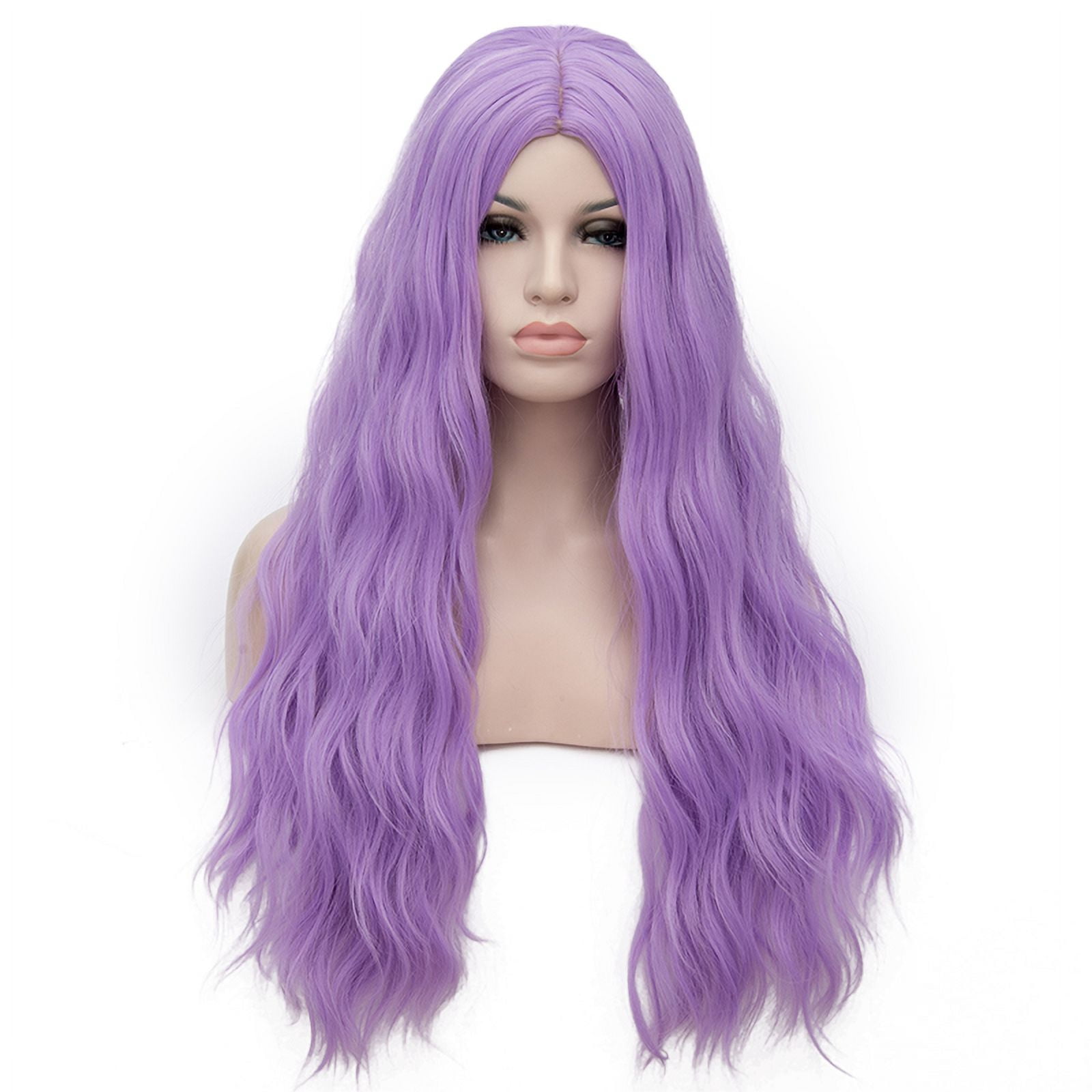 BERON Light Purple Wigs Long Wavy Wig for Women 28' Middle Part Wig Synthetic Heat Resistant Hair Wigs