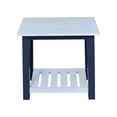 thumbnail image 4 of Surrey Solid Wood Side Table with Shelf in Blue/Antiqued Chalk, 4 of 8