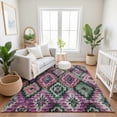 thumbnail image 7 of Addison Rugs Mayfield Premium Machine Washable Transitional Aztec Blush Rectangle Rug, 3' x 5', 7 of 7