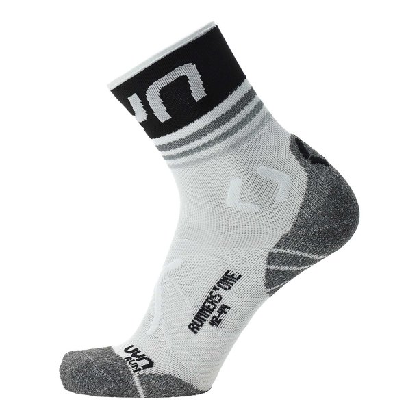 Calcetines de running para Hombres UYN - One Short Socks, Sneaker Socks, Polyamide, Logo Negro/Blanco 35-38