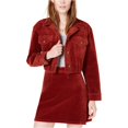 thumbnail image 2 of Chaqueta recortada de pana TDC para mujer, rojo, XS T.D.C Chaqueta recortada, 2 of 2