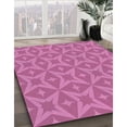 thumbnail image 2 of Ahgly Company Indoor Round Patterned Dimorphotheca Magenta Pink Area Rugs, 7' Round, 2 of 6
