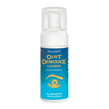 OCuSOFT Oust Demodex Foam Cleanser - Extra Strength - Foaming Cleanser for Eyelids & Eyelashes with Tea Tree Oil - Eyelid Cleanser to Remove Oil, Debris & Pollen - 1.68 fl oz ALT1