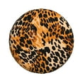 thumbnail image 2 of DouZhe Waterproof Spare Tire Cover, Leopard Print Black Orange Prints Adjustable Wheel Covers Fit for Jeep Trailer RV SUV Car, 15 inch, 2 of 7