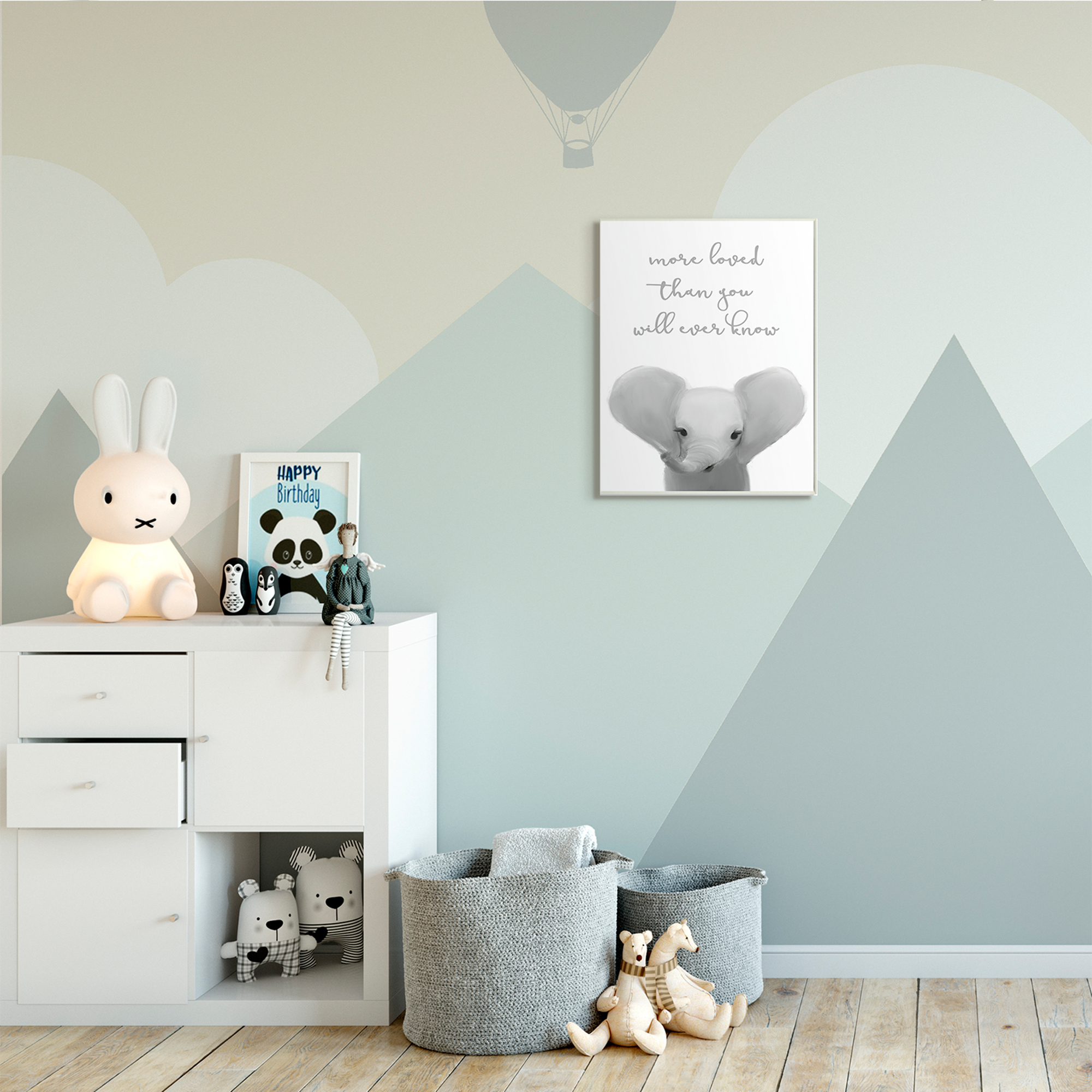 Stupell Industries More Loved Than You Will Ever Know Cute Elephant,13 x 19,Designed by Leah Straatsma