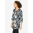thumbnail image 3 of Woman Within Plus Size 7-Day Three-Quarter Sleeve Grommet Notch Tunic, 3 of 5