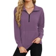 thumbnail image 6 of TARAINYA Women Oversized Half Zip Sweatshirt Casual Quarter Zip Pullover with Pocket, 6 of 8