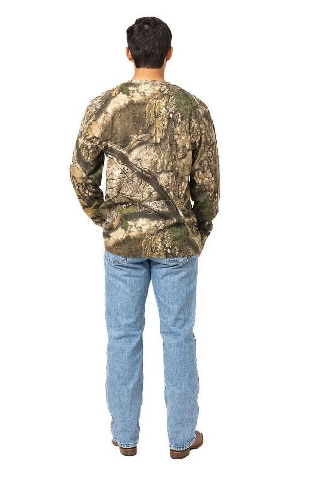 Realtree Men’s Long Sleeve Cotton Shirt, APX Camo, Soft 100% Cotton, Relaxed Fit, Hunting & Casual Wear | Size S