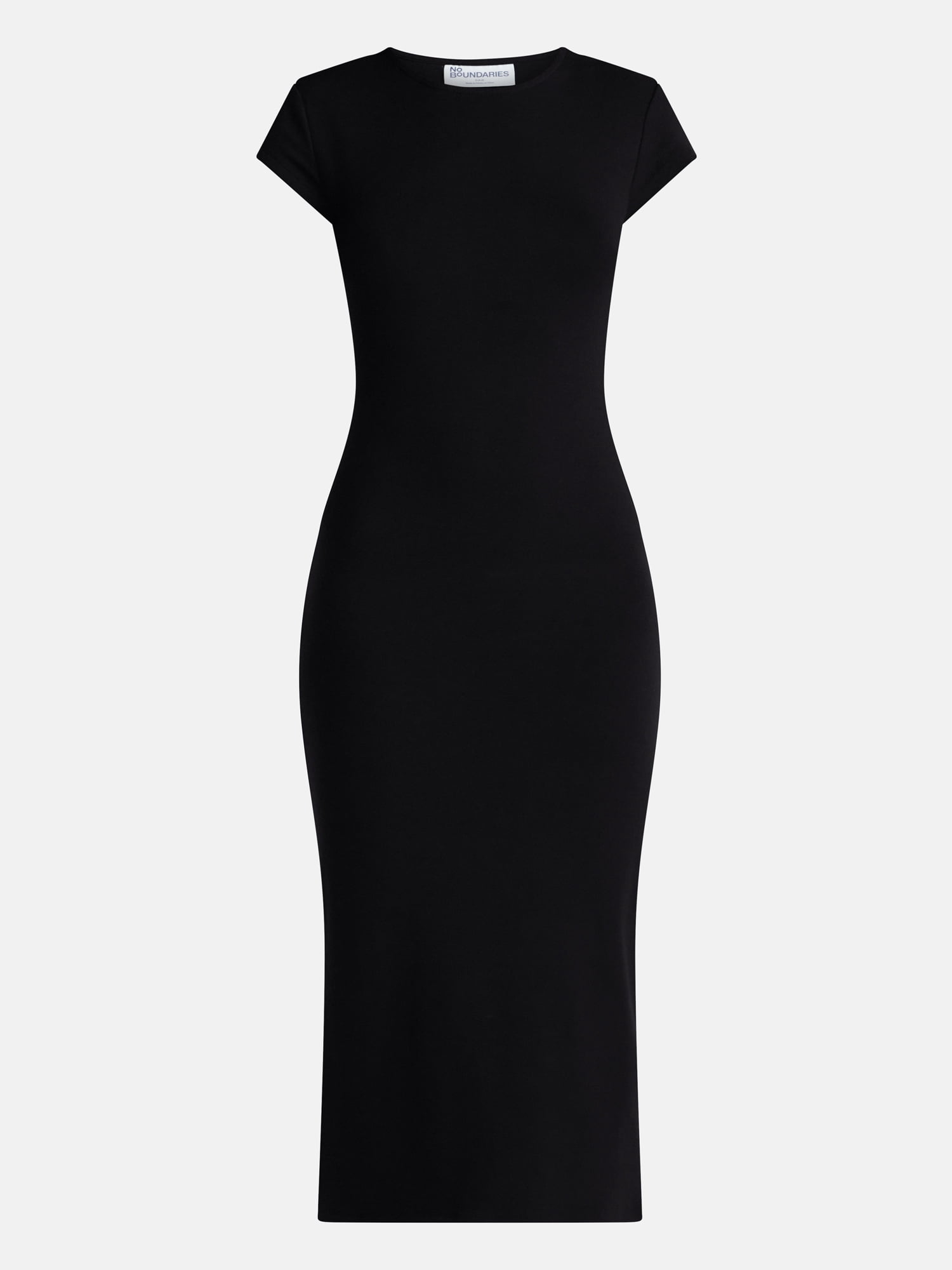 No Boundaries Crewneck Midi Dress with Short Sleeves, Women's XXS-XXL