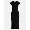 thumbnail image 4 of No Boundaries Crewneck Midi Dress with Short Sleeves, Women's XXS-XXL, 4 of 4