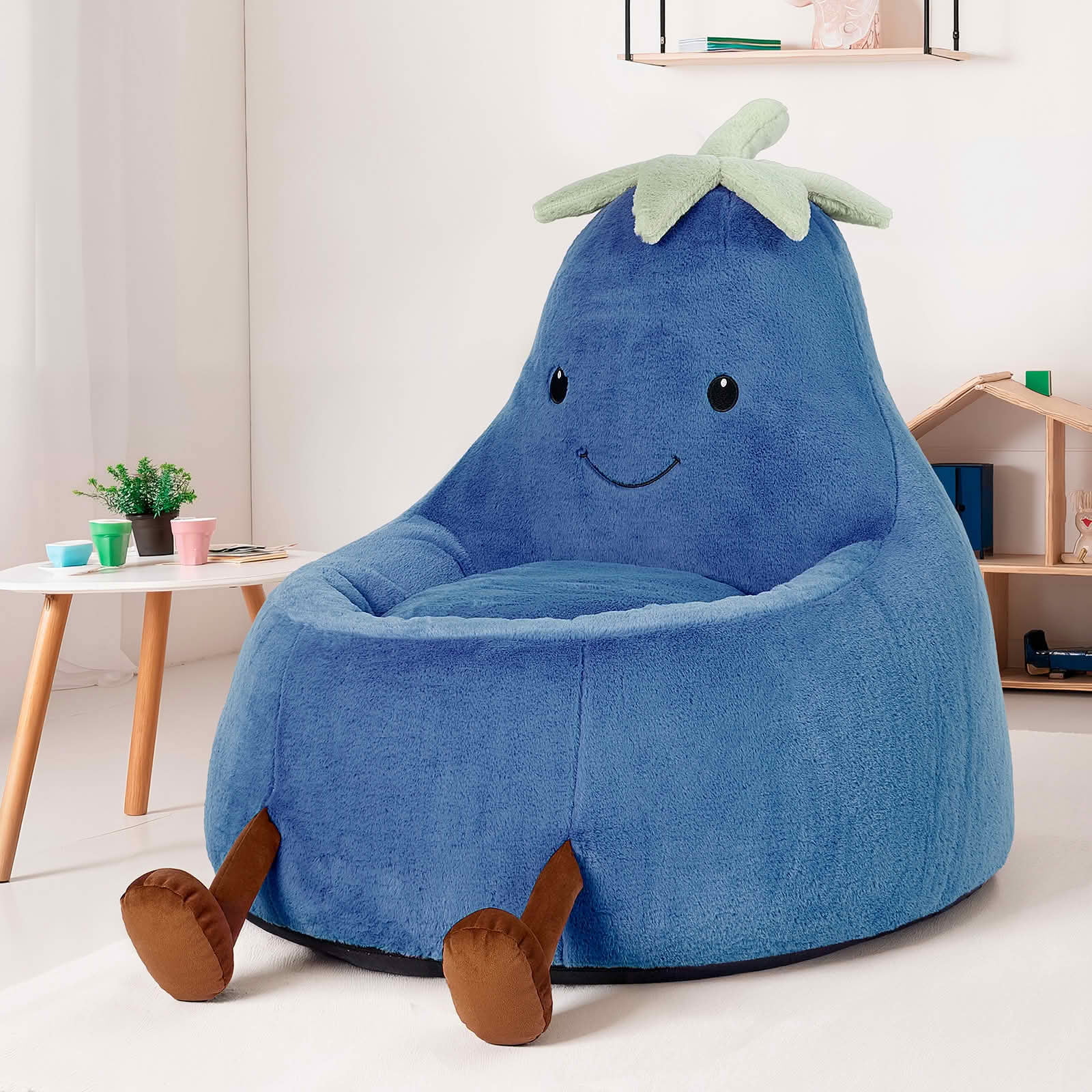 MAYEERTY Toddler Children's Bean Bag Chair Artificial Rabbit Fur Cover Teenager Filled Sofa