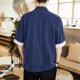 thumbnail image 4 of pstuiky Camisas de manga corta para hombre, Camisa de manga corta con cuello alto y botones sueltos informales de color liso para hombre camisas casuales para hombre xl, 4 of 7