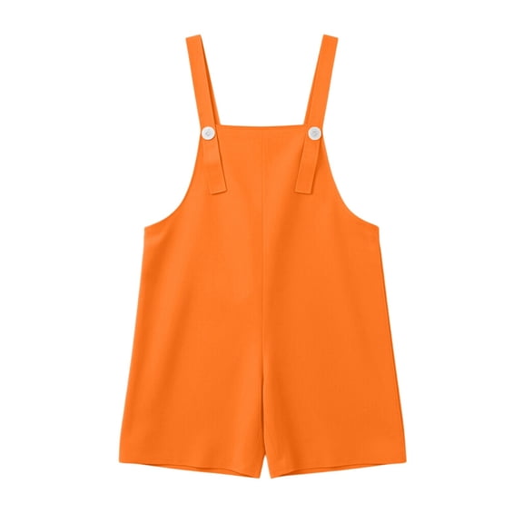 TIREOW Girls and Boys Solid Color Short Overalls Cute Casual Shortall Overalls Kids Party Stage Performance Romper