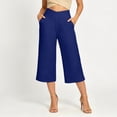 thumbnail image 3 of Luvrsol Capri Pants for Women Quick Dry Casual Solid High Rise Straight Leg 7/8 Capri Jeans, Size S-3XL, 3 of 8