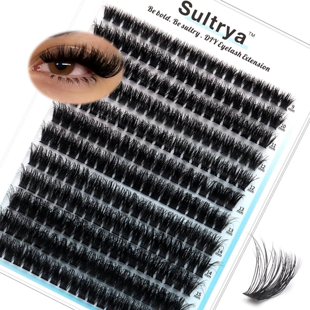 Extensiones de pestañas Sultrya 80D, 240 piezas, 9-16 mm, voluminosas