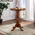 thumbnail image 2 of Bowery Hill Round Traditional Wood Pub Table with Dedestal Base in Cherry, 2 of 7