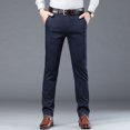 thumbnail image 5 of Pantalones de traje ajustados finos de verano para hombre, pantalones informales de algodón de negocios a la moda, pantalones caqui verde y negro, ropa de marca masculina 30-40, 5 of 5