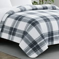 thumbnail image 4 of Cannon Cozy Teddy Blue and Cream Polyester 1-Piece Full/Queen Blanket, plaid themed, for Men and Women, OEKO-TEX Certified Confidence, 4 of 6