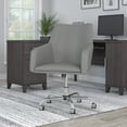 thumbnail image 2 of Bush Furniture Somerset Mid Back Adjustable Swivel Leather Box Chair in Light Gray, 2 of 8