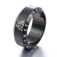 thumbnail image 3 of Viking Ring Nordic Valknut Jewelry Black Futhark Norse Odin Rings (9), 3 of 5