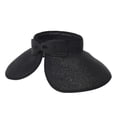 thumbnail image 5 of WITHMOONS Womens Sun Visor Packable Wide Brim Roll-Up Beach Straw Hat SLV1020 (Black), 5 of 5