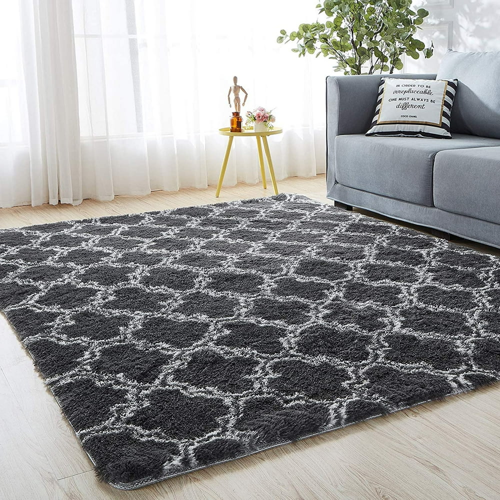 Area Rug, Ultra Soft Velvet Living Room Rugs for Bedroom Nursery Home ...