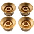thumbnail image 2 of Metric Size 18 Splines Top Hat Bell Reflector 2 Volume 2 Tone Knobs Set for Asia Import Guitar Bass Split Shaft Pots Gold Silver Top, 2 of 15